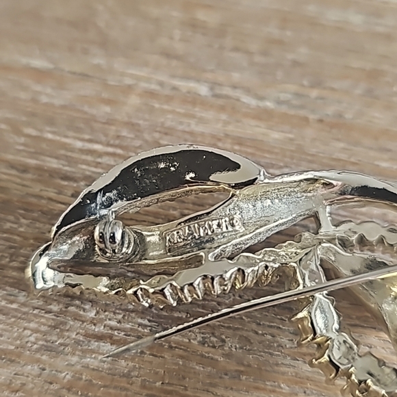 Rare Kramer NY Seed Pearl Parure with Clear AB Rhinestone Brooch - Picture 2 of 4